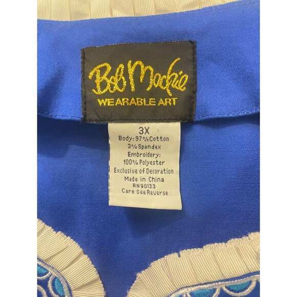 Bob Mackie Wearable Art Women's 3X Embroidered Blue Jacket - Picture 5 of 5